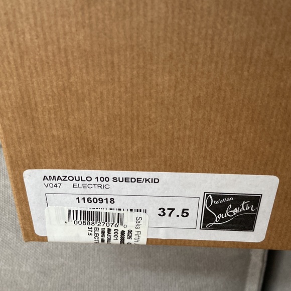 Christian Louboutin Amazoulo 100 Blue Suede Lace-Up Heel sz 37.5 $1500.00 - Picture 13 of 13